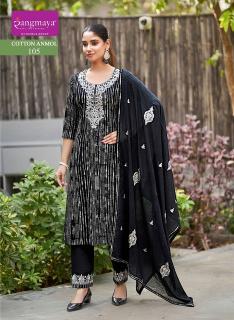 Rangmaya cotton anmol 3pcs wholesale designer kurtis in hyderabad